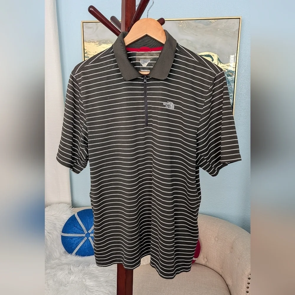 The North Face Striped Polo Shirt Mans Size L